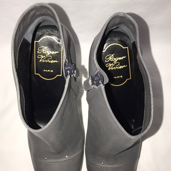 Roger Vivier Polly Ankle Boots leather NEW 39.5 - Picture 5 of 5